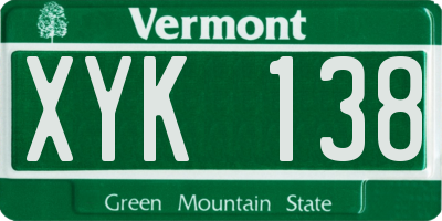 VT license plate XYK138