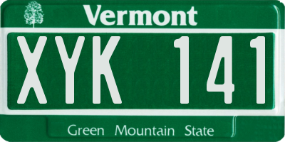 VT license plate XYK141