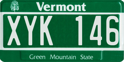 VT license plate XYK146