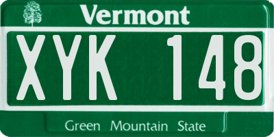 VT license plate XYK148
