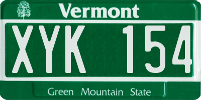 VT license plate XYK154