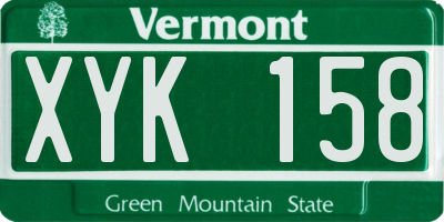 VT license plate XYK158