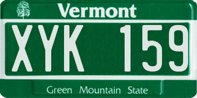 VT license plate XYK159