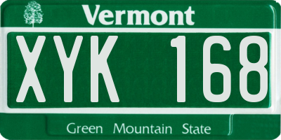 VT license plate XYK168