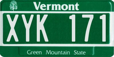 VT license plate XYK171