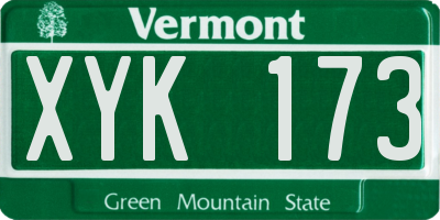 VT license plate XYK173
