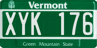 VT license plate XYK176