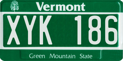 VT license plate XYK186