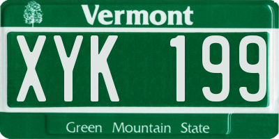 VT license plate XYK199