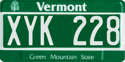 VT license plate XYK228