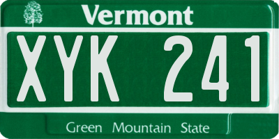 VT license plate XYK241