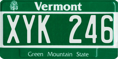 VT license plate XYK246