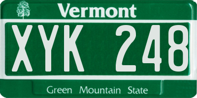 VT license plate XYK248