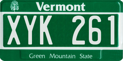 VT license plate XYK261
