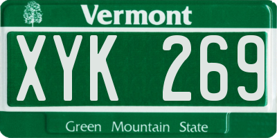 VT license plate XYK269