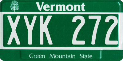 VT license plate XYK272