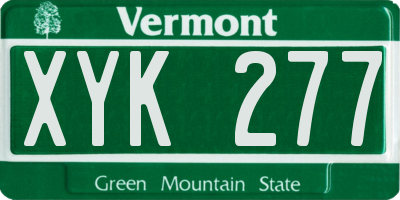 VT license plate XYK277