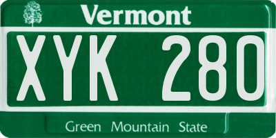 VT license plate XYK280