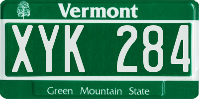 VT license plate XYK284