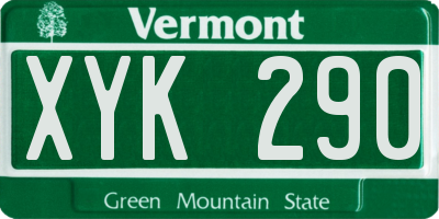 VT license plate XYK290