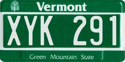 VT license plate XYK291