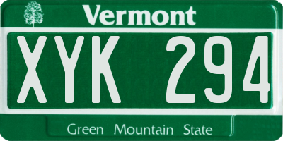 VT license plate XYK294