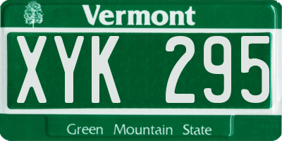 VT license plate XYK295