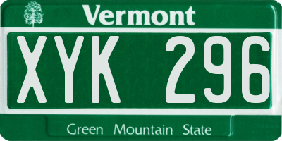 VT license plate XYK296