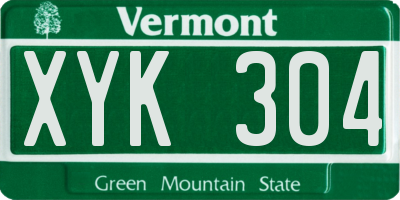 VT license plate XYK304