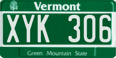 VT license plate XYK306