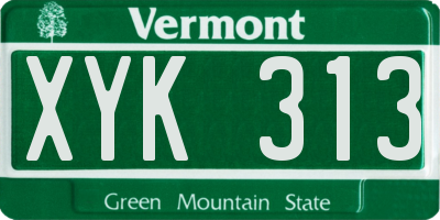 VT license plate XYK313