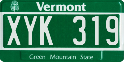 VT license plate XYK319