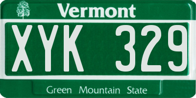 VT license plate XYK329