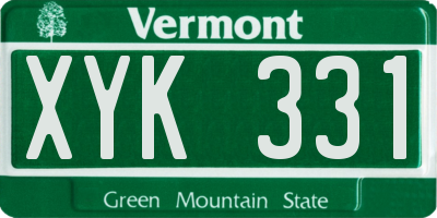 VT license plate XYK331