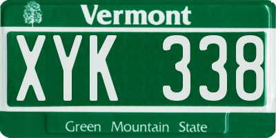 VT license plate XYK338