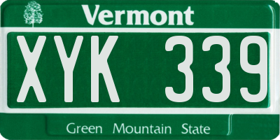 VT license plate XYK339