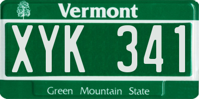 VT license plate XYK341