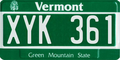 VT license plate XYK361