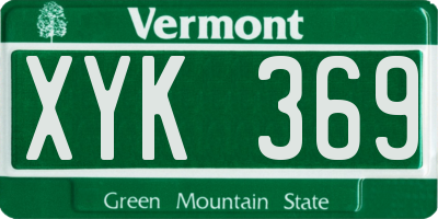 VT license plate XYK369