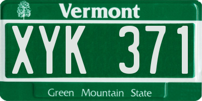 VT license plate XYK371