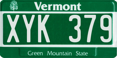 VT license plate XYK379