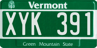 VT license plate XYK391