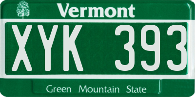 VT license plate XYK393