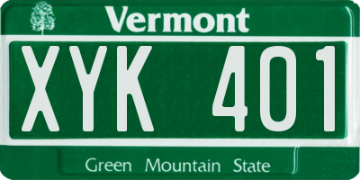 VT license plate XYK401