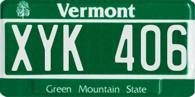 VT license plate XYK406
