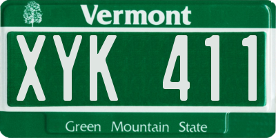 VT license plate XYK411