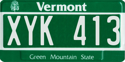 VT license plate XYK413