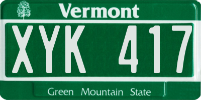 VT license plate XYK417