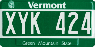 VT license plate XYK424