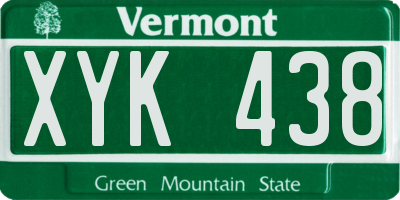 VT license plate XYK438